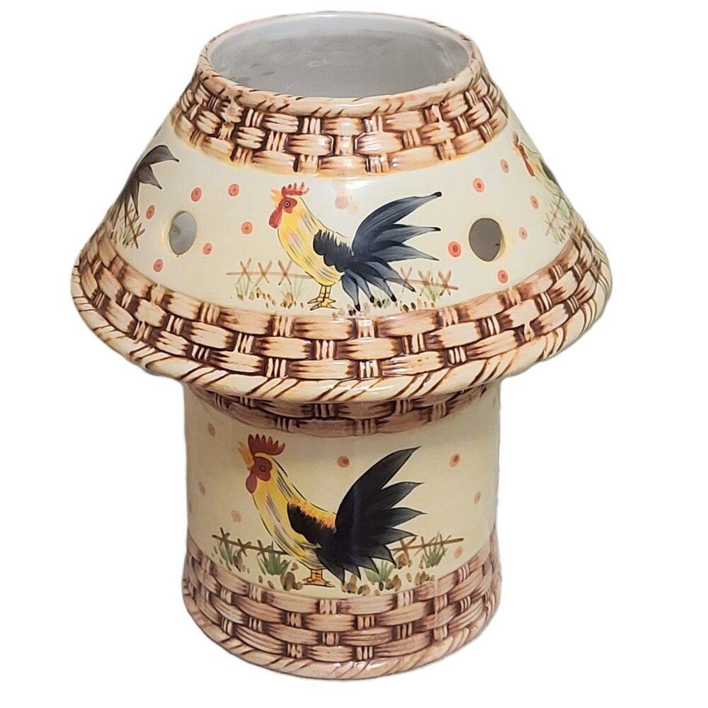 Interior Accents Ceramic Rooster Candle Votive Jar w/Lampshade